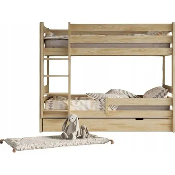 Dětská postel Robustní Pro Mládež Patrová Postel se Zásuvkou s Funkcí Spaní, 100x190 cm