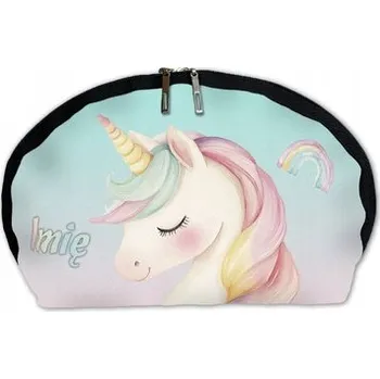 Kosmetická taška Kosmetická taštička Jednorožec romantická – pastelová, s jménem
