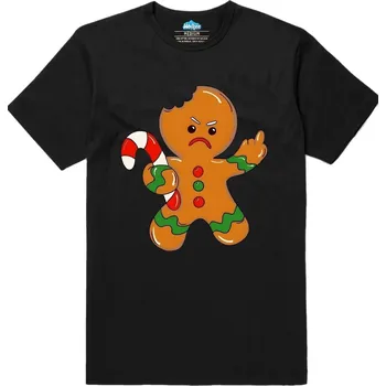 Pánské tričko Pánské tričko Ukousnutý Perníček s Prostředníčkem (Velikost: S, Barva: Černá)