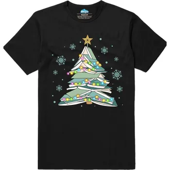 Pánské tričko Pánské tričko Vánoční Stromek z Knih (Velikost: XXL, Barva: Černá)