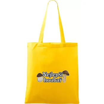 Nejlepší houbař - nápis s houbama - Taška bavlněná - 42 x 38 cm ( Žlutá )