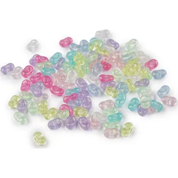 Plastové korálky peanut mix 4x6 mm Varianta: 1 multikolor transparent, Balení: 10 g