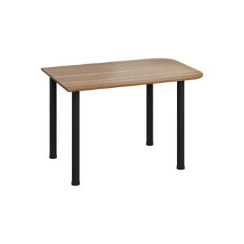 Stolová podnož EJH 1 - 120 přístavba jednací, kovová podnož černá, deska 18 mm, ořech světlý