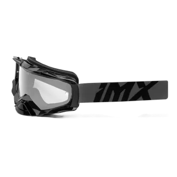 Motocyklové brýle IMX DUST GRAPHIC GREY GLOSS/BLACK brýle - sklo DARK SMOKE + CLEAR (2 SZYBY W ZESTAWIE)