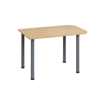 Stolová podnož EJH 2 - 120 přístavba jednací, kovová podnož stříbrná, deska 25 mm, javor horský