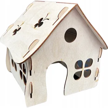 Obraz Dřevěný domeček z překližky pro křečka, myš, hlodavce - velký, na decoupage