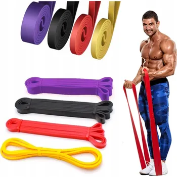 SADA 4 POSILOVACÍCH GUM / PÁSKŮ NA CVIČENÍ, REHABILITACI, FITNESS BAND 2M