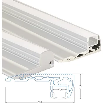 LED páska MCLED Profil AL 59x22mm, BL nášlapný, mléčný difuzor, komplet, 2m stříbrná ML-761.073.02.2