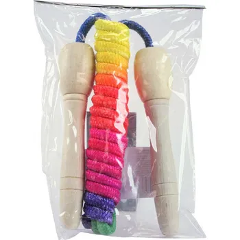 Švihadlo DŘEVO Švihadlo dětské 2m žíhané duhové holčičí v sáčku | 27