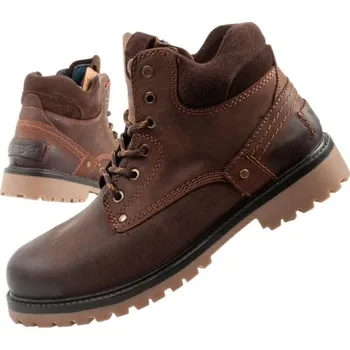 Wrangler Yuma pánské boty sobolí boty elegantní kožené boty tmavě hnědé 43