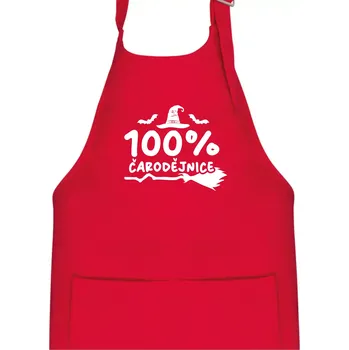 Kuchyňská zástěra 100% čarodějnice - Dětská zástěra na vaření - Univerzální velikost ( Červená )