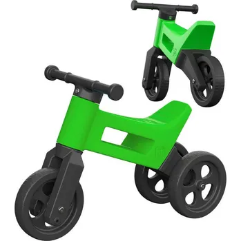 Odrážedlo Odrážedlo Funny Wheels 2v1 dětské odstrkovadlo tříkolka / 2 kola ZELENÉ plast | 661132