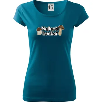 Nejlepší houbař - nápis s houbama - Dámské triko Pure - XS ( Petrolejová )