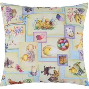 Povlak na dekorativní polštářek Povláček EMA - Velikonoce Žlutá - 45x45 cm BX7318