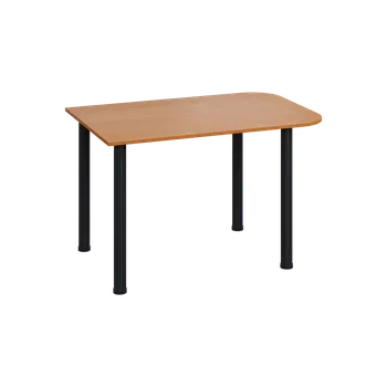 Stolová podnož EJH 2 - 120 přístavba jednací, kovová podnož černá, deska 25 mm, olše jantar