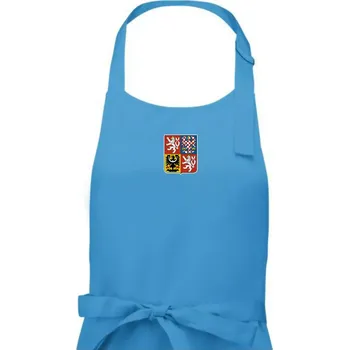 Kuchyňská zástěra Velký státní znak ČR - Pánská zástěra na vaření - Univerzální velikost ( Světlý tyrkys )