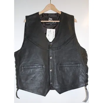 Dámská cargo bunda Moto kožená vesta Chopper, vestička na motorku se šněrováním XL