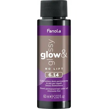 Barva na vlasy Fanola Glow & Glossy 6.14 Tónovací barva na vlasy bez amoniaku 60 ml