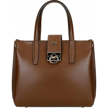 Kabelka Wojas kabelka z pravé kůže hnědá