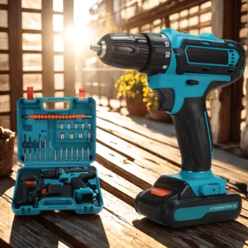 Vrtačka Výkonná AKU vrtačka s kufříkem + 2 baterie