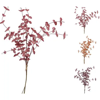umělá květina KOOPMAN Dekorace - větvička s listy 49 cm (3 podzimní barvy)
