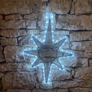 Vánoční stromek DECOLED LED světelná hvězda na VO, 39x51 cm, ledově bílá