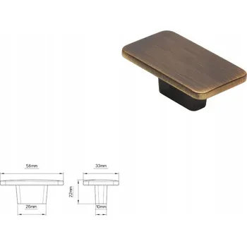 Nábytkové kování Nábytková úchytka SIRO 2411-58ZN79 staromosaz kartáčovaný