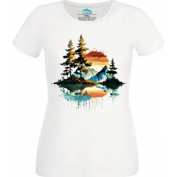 Dámské tričko Dámské tričko Přírodní Krajina (Velikost: M, Barva: Bílá)