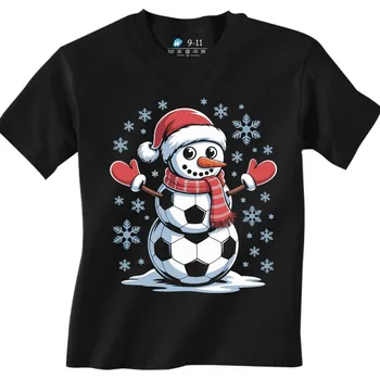 Chlapecké tričko Dětské tričko Fotbalový Sněhulák (Velikost: 5-6, Barva: Černá)