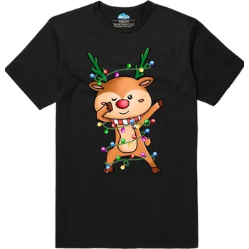 Pánské tričko Pánské tričko Vánoční Dabující Sob Rudolf (Velikost: L, Barva: Černá)