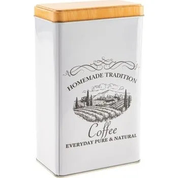 Dóza na potraviny dóza plech. 9,0x6,0x16,0cm, COFFEE HOMEMADE TRAD.