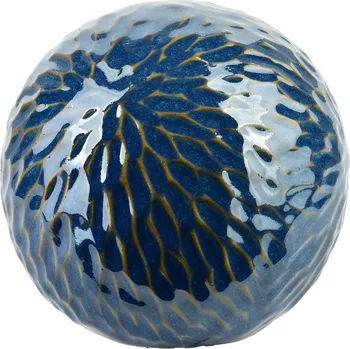 Keramická dekorativní koule Saggio Pattern 10 cm modrá