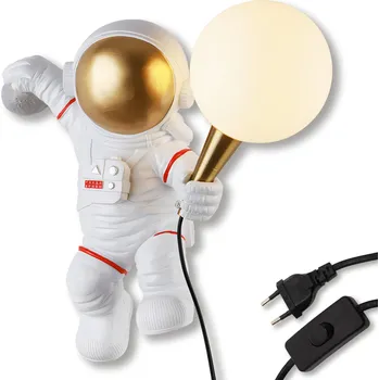 Nástěnné svítidlo Toolight Moderní nástěnné LED osvětlení D39 Kosmonaut APP1804-1W bílé/zlaté