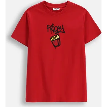 Chlapecké tričko Dětské Tričko Chlapecké Červené Krátký Rukáv Velikost 140 Mokida ZM5