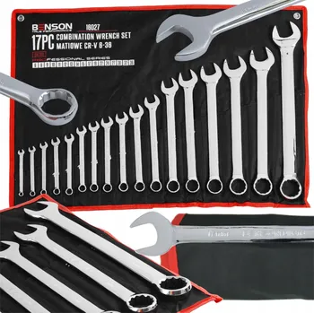 Klíč KLÍČE OČKOPLOCHÉ 6-36 SADA 17 DÍLŮ BENSON BY B - SADA OTEVŘENÝCH A OČKOVÝCH KLÍČŮ