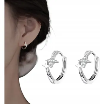 Náušnice KRÁSNÉ DÁMSKÉ Náušnice Kruhy STŘÍBRNÉ SE ZIRKONY