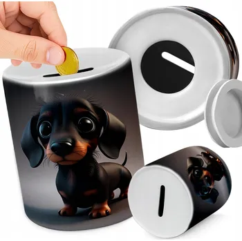 Obraz KERAMICKÁ POKLADNIČKA PRO DĚTI - DACHSHUND PES - IDEÁLNÍ DÁREK K NAROZENINÁM