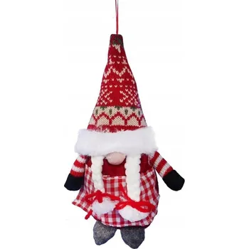 Vánoční dekorace Červený Vánoční Skřítek závěsná ozdoba na stromeček DEKORACE