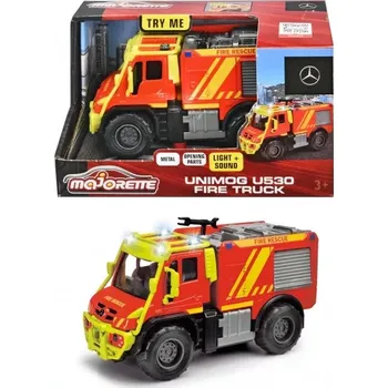 autíčko Majorette záchranné vozidlo kovové hasičské auto Unimog Sound Light 13 cm