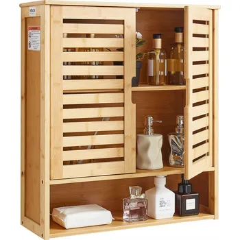 Koupelnový nábytek VEVOR Nástěnná koupelnová skříňka 3 police se 2 dvířky do kuchyně a na toaletu