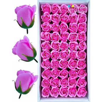 umělá květina Růžové mýdlové růže Dárek Květiny v krabičce (Flower Box) Hlavička Umělé, balení 50 ks