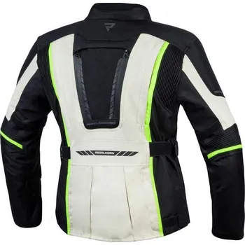 Dámská cargo bunda Rebelhorn HIKER III LADY černá šedá fluo žlutá dámská textilní bunda na motorku M