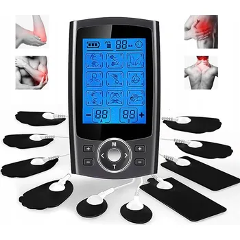 Masážní přístroj STIMULÁTOR SVALŮ TENS EMS ELEKTROLÉČBA 36 PROGRAMŮ MASÁŽE S 10 ELEKTRODAMI