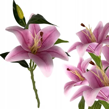 umělá květina Umělá lilie fialová květina na stonku do vázy dekorace kytice 43 cm