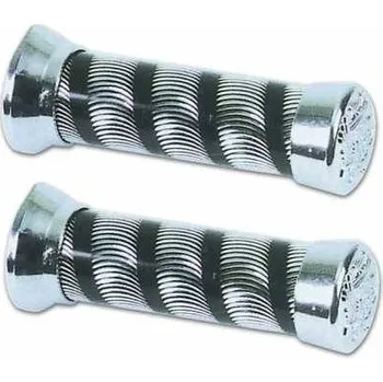 Alu gripy na motorku EAGLE SPIRIT, 22 mm průměr, stříbrné, uzavřené konce, délka 135 mm