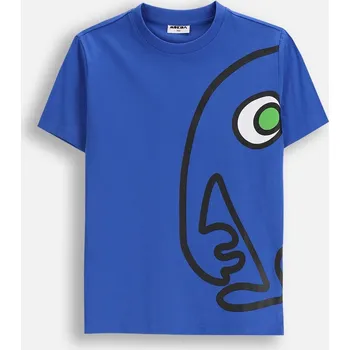 Chlapecké tričko Dětské tričko chlapecké modré s krátkým rukávem velikost 128 Mokida ZM5