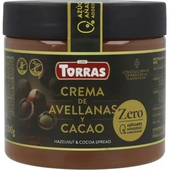 Kakaovo-oříškový krém BEZ CUKRU, bez lepku 200g Torras