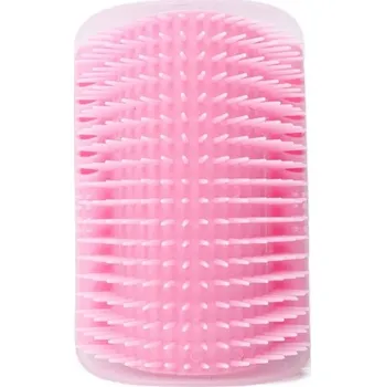 Kartáč pro zvířata Masážní kartáč pro kočky a psy | chovatelský doplněk - Růžový , 13x8,5x4,7cm