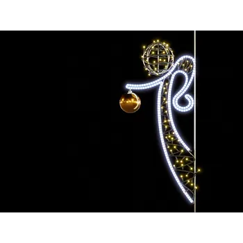 Vánoční světelná dekorace Vánoční dekorace na sloupy VO Anděl 2, 125 cm Barva: Studená/teplá bílá