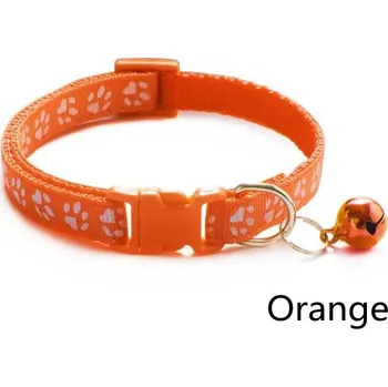 Obojek pro psa Barevný nastavitelný obojek s rolničkou | doplněk - pomerančový